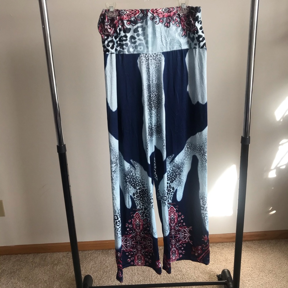 Multicolored wide leg pants